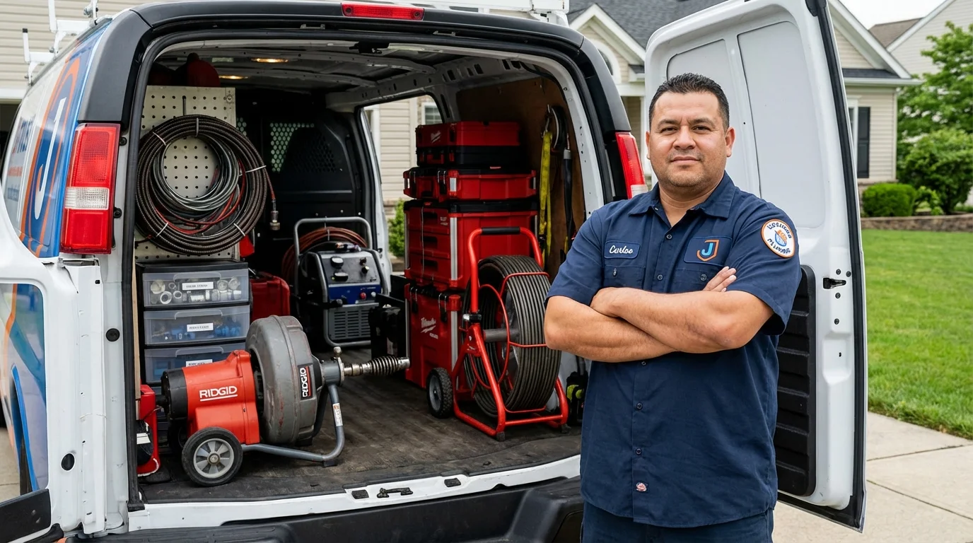 Professional drain cleaning equipment and Johns Plumbing LLC plumber in Niceville