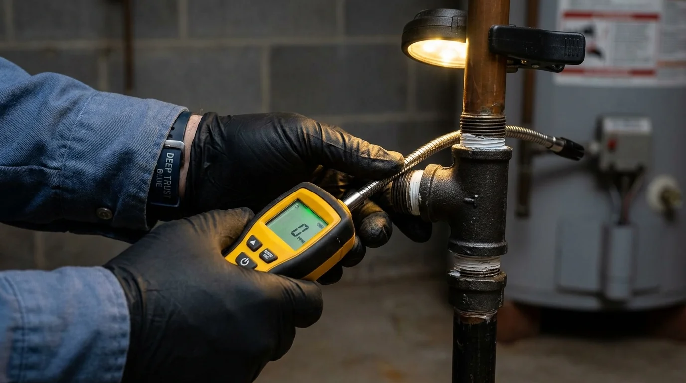 Gas leak detection with electronic sniffer by Johns Plumbing LLC in Niceville