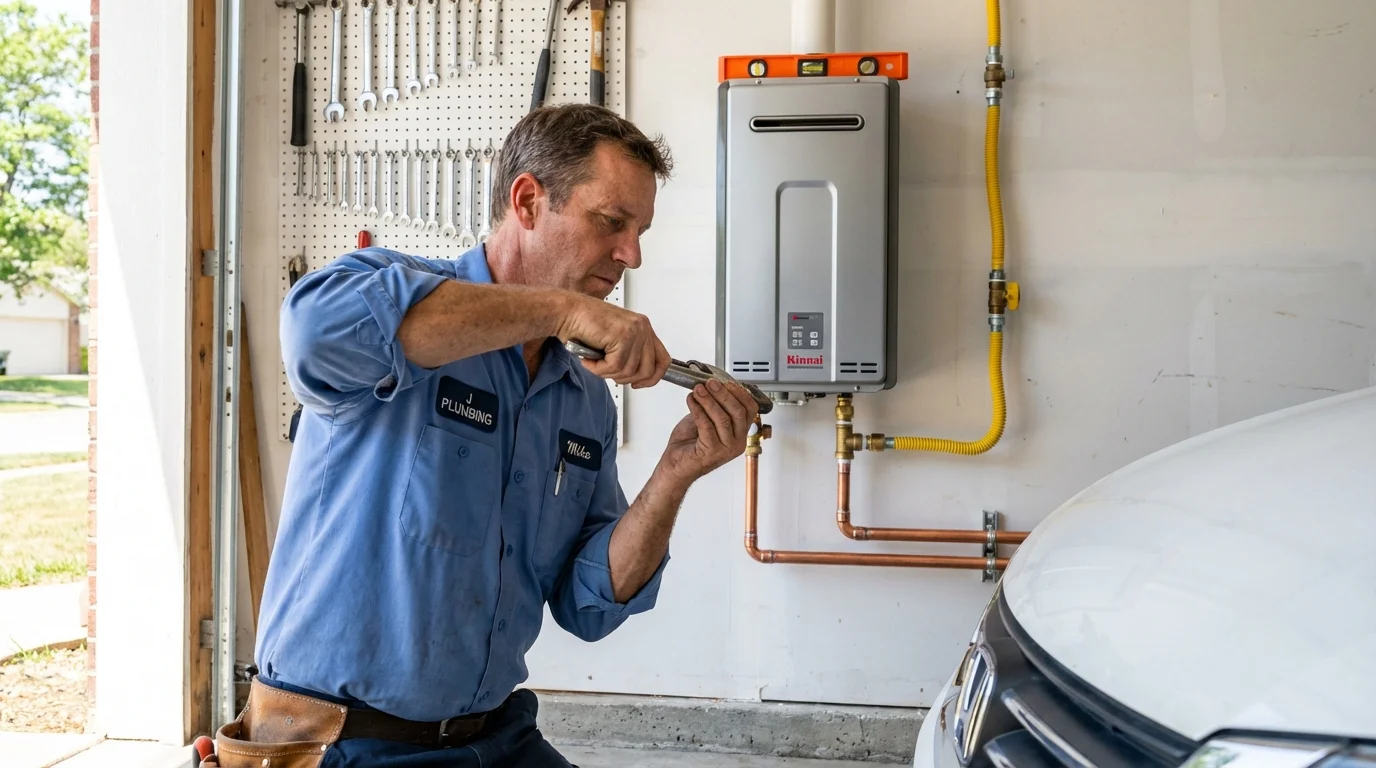 Tankless water heater installation by a Johns Plumbing LLC plumber in Niceville